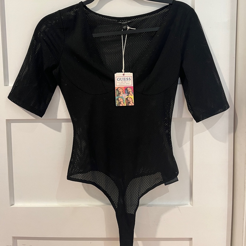 guess mesh bodysuit new with tags! part of the jlo colab